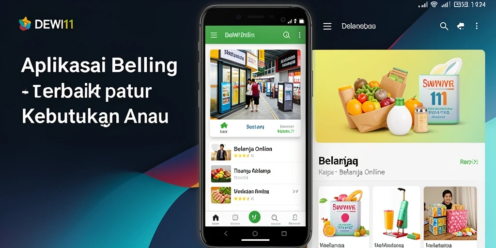 Antarmuka aplikasi DEWI11 yang menarik dan fungsional untuk belanja online.