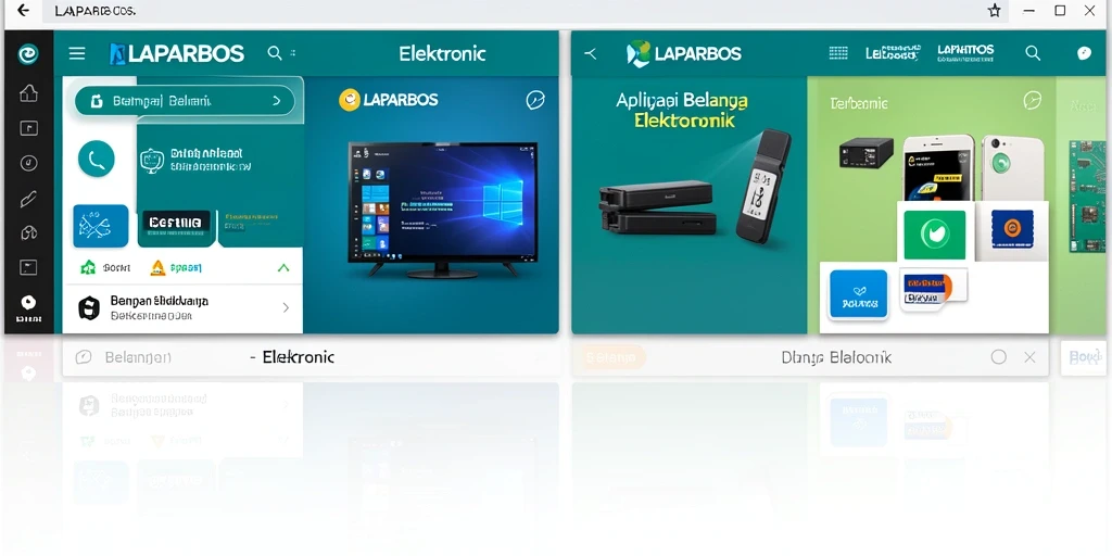 Screenshot utama LAPARBOS menampilkan antarmuka aplikasi belanja elektronik yang ramah pengguna.