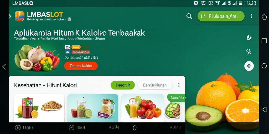 Antarmuka LMBASLOT yang intuitif untuk menghitung kalori dengan mudah.