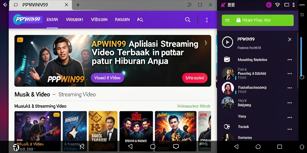 Tampilan antarmuka PPWIN99 yang modern dan menarik untuk streaming video.