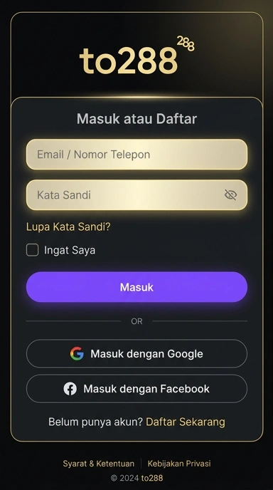 Tampilan halaman daftar to288
